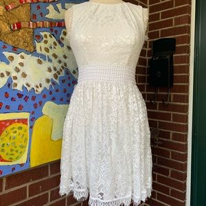 B. Darlin White Lace Formal Dress